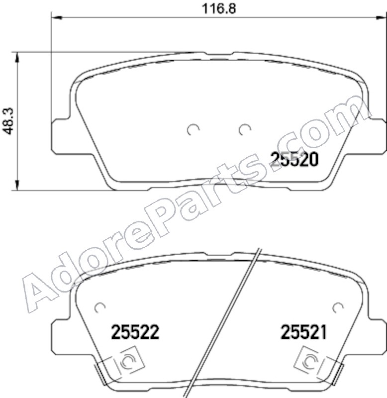 Pagid Ceramic Brake Pads 355036061 — Rear — Genesis G70 / Hyundai Santa Fe / Kia Sorento