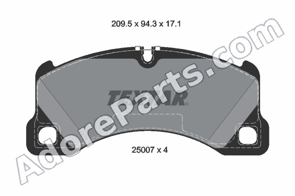 Textar OEM Front Brake Pads 2500701 — Porsche Cayenne / Panamera / Macan / Taycan / Audi e-tron GT (360mm)