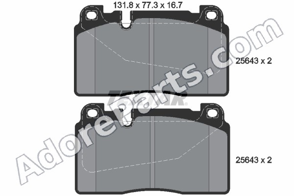 Textar OEM Front Brake Pads 2564301 — Porsche Macan Base + Audi A6/A7/Q5/SQ5/S6 (C7)