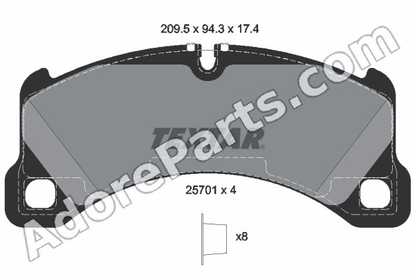 Textar OEM Front Brake Pads 2570101 — Porsche Macan S/GTS + Panamera 971 (6-piston)