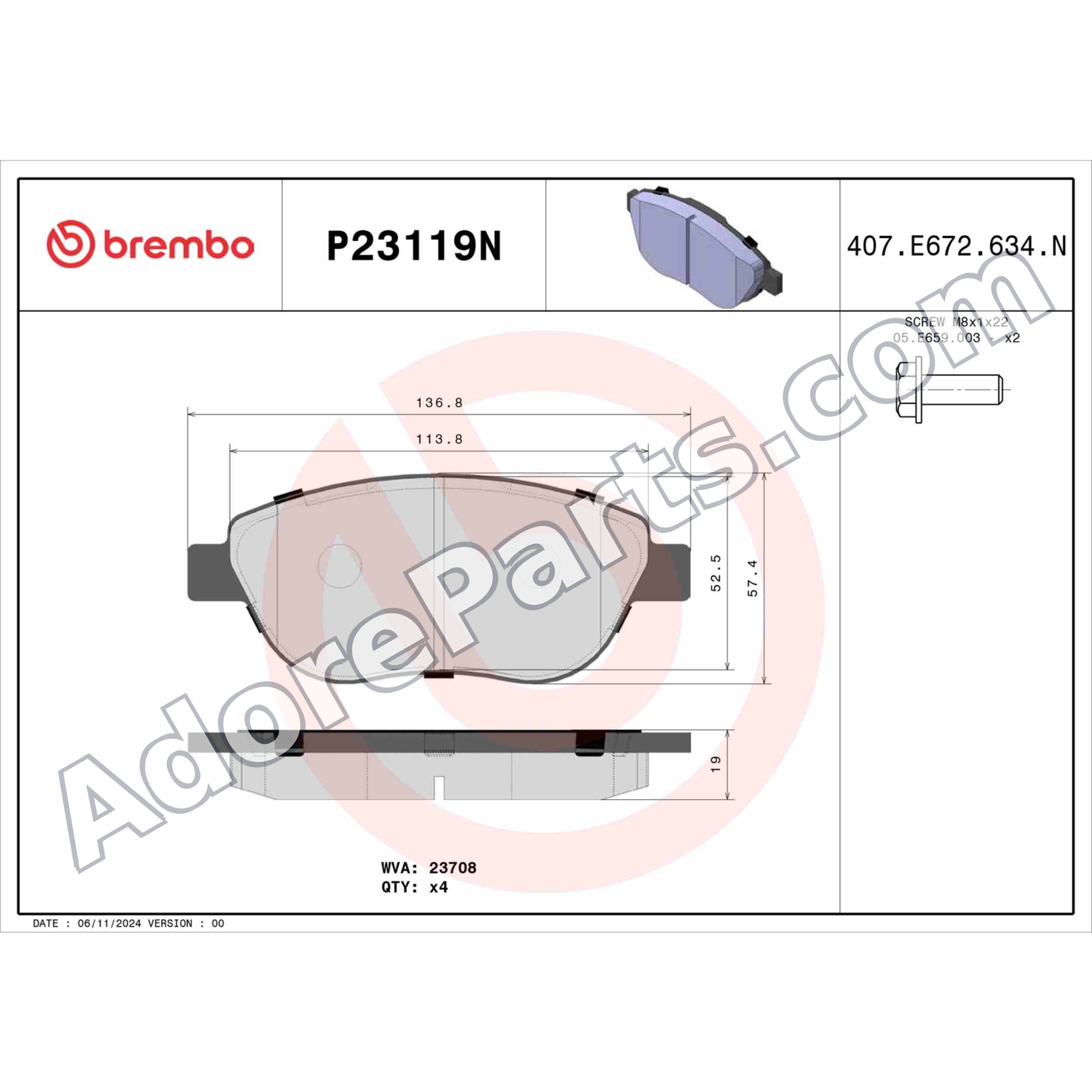 Brembo PRIME Ceramic Brake Pads – Front – Fiat 500 (Abarth)