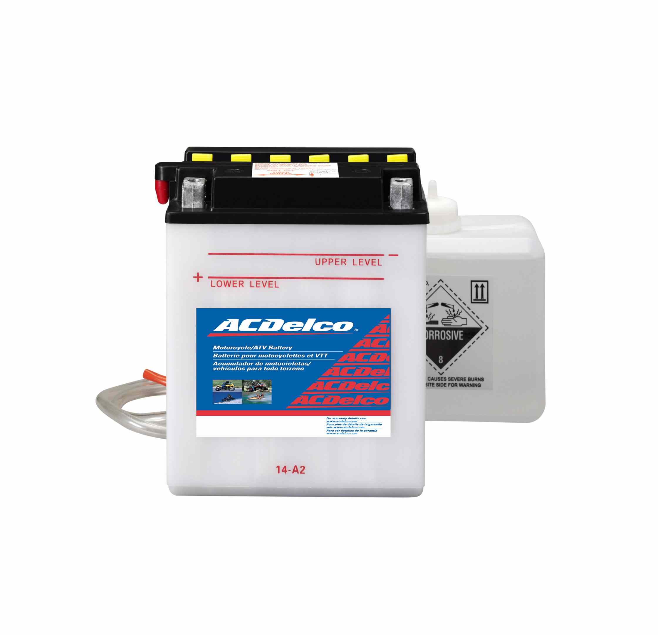 A.C. Delco AB14A2 (Batteries) REPLACED BY ACB14A2. Conventional Powersports JIS 14-A2 Battery