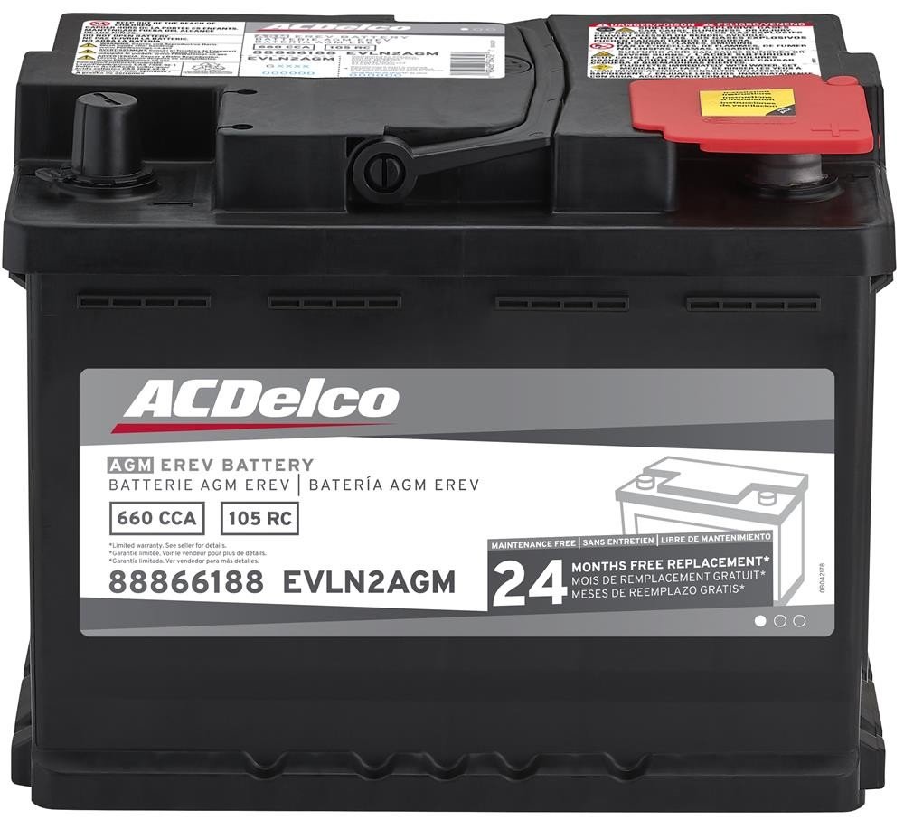 A.C. Delco EVLN2AGM (Batteries) Battery Asm .