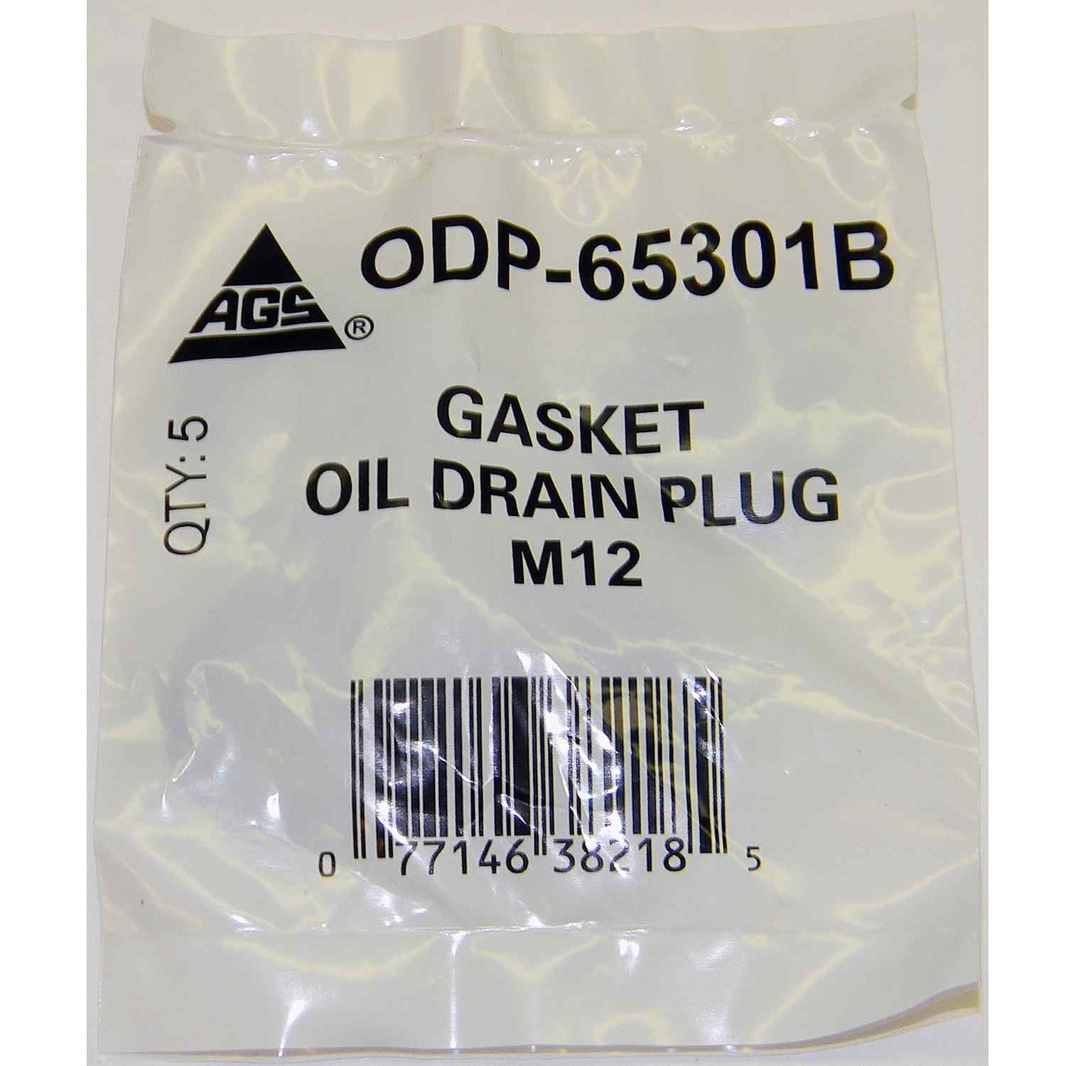 AGS Brake Lines Oil Drain Plug Gasket-5 Per Bag-M12-Synt