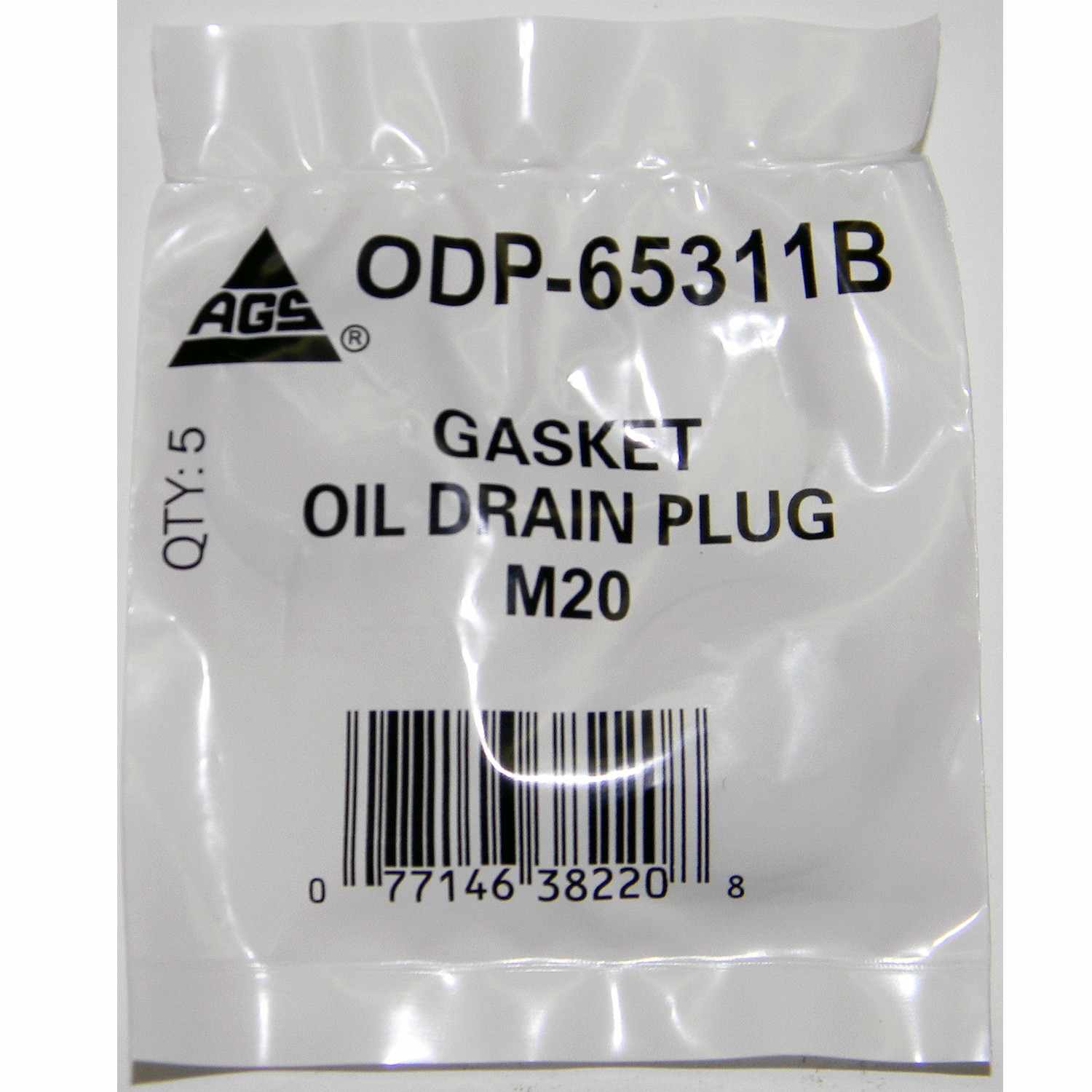 AGS Brake Lines Oil Drain Plug Gasket-5 Per Bag-M20-Crus