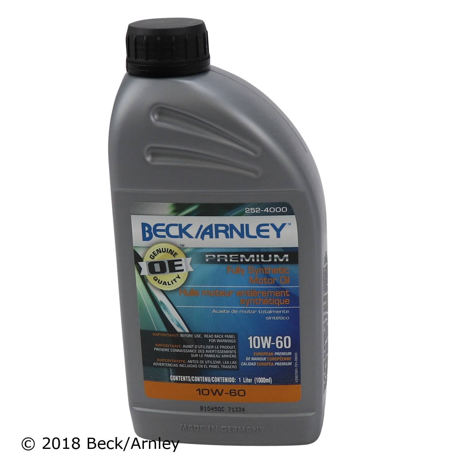 Beck Arnley Worldpts 252-4000 (Engine Oils) PREMIUM MOTOR OIL SAE 10W-60