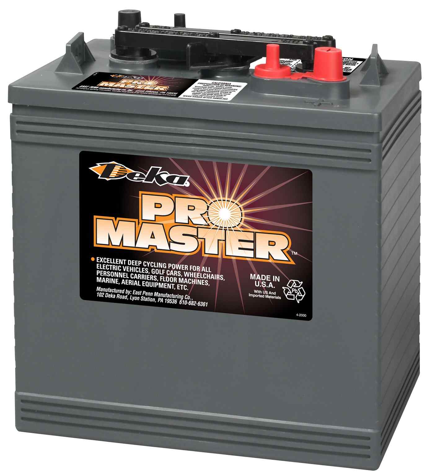 Deka Battery GC 15 (Batteries) 6 Volt Golf Car and Motive Power
