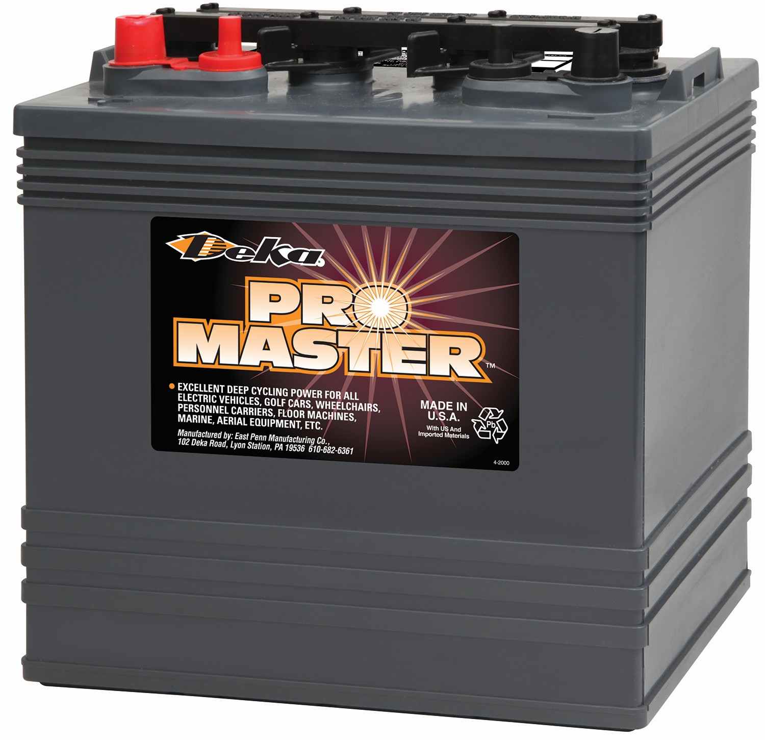 Deka Battery GC 8V (Batteries) 8 Volt Golf Car and Motive Power