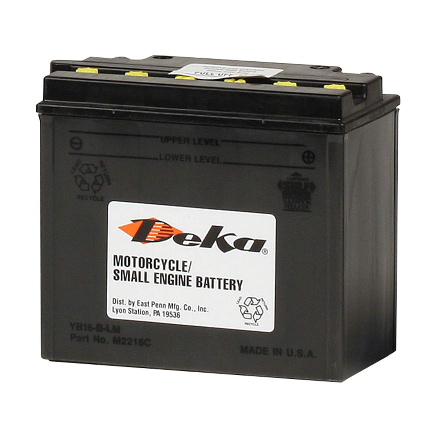 Deka Battery YB 16-BLM-FP (Batteries) 12 Volt High Performance Power Sports Battery