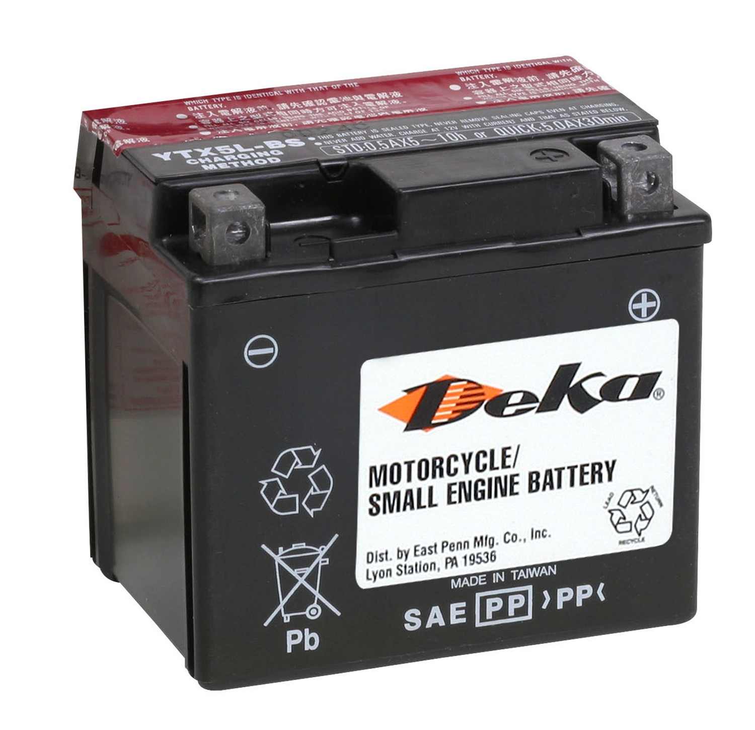 Deka Battery YTX5LBSFP (Batteries) 12 Volt Standard AGM Powersports Battery