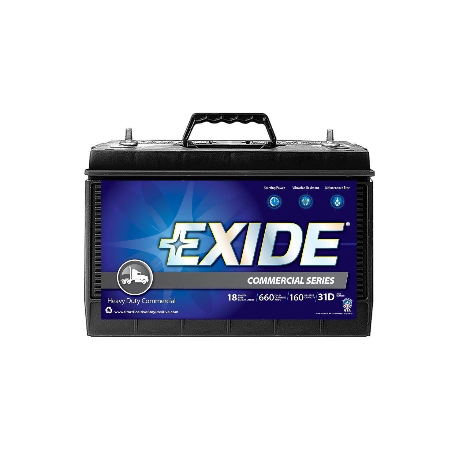 Exide Battery S31D (Batteries) Sprinter 650 Cca Stud Terminal