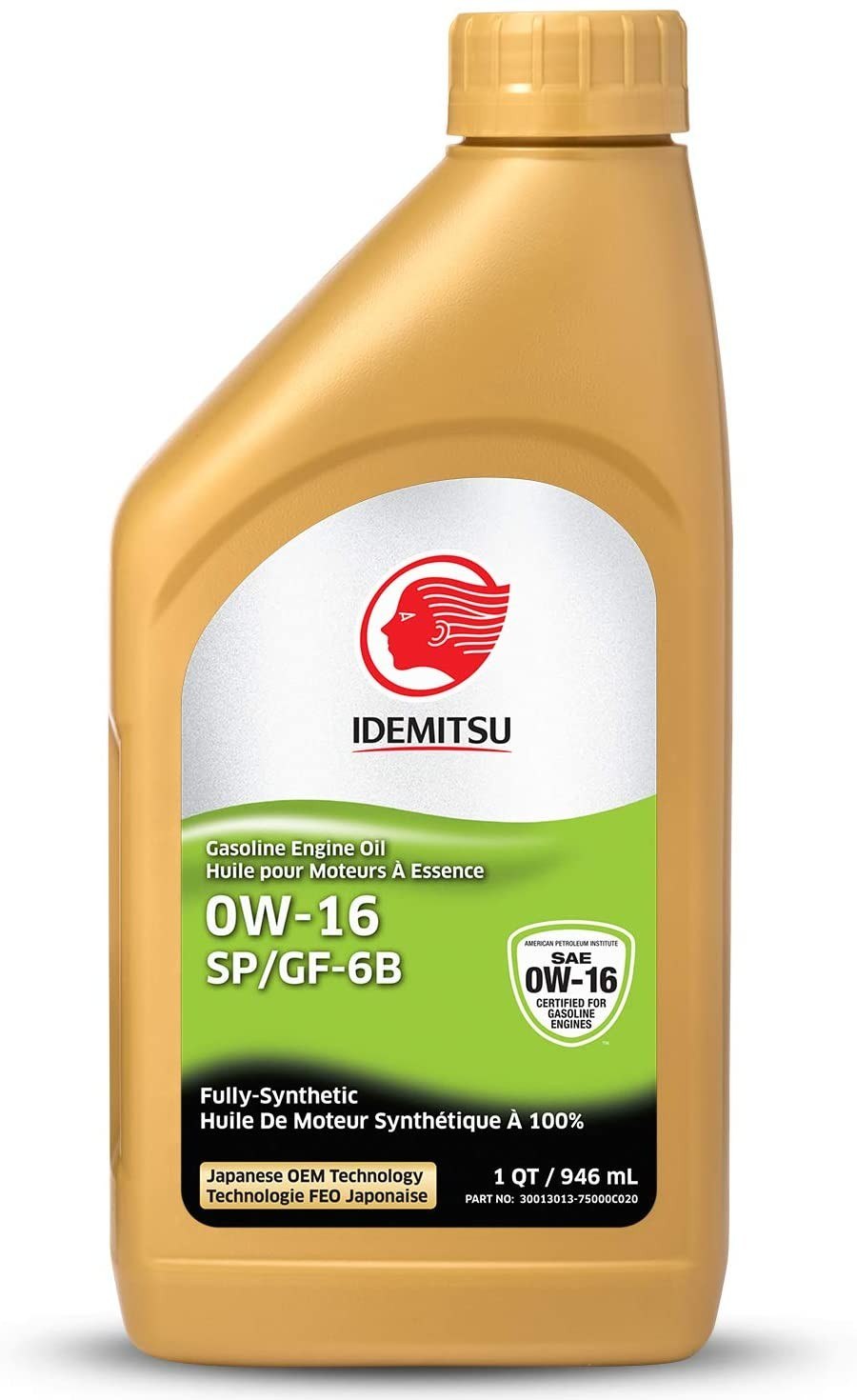 Idemitsu 30013013-75000C020 (Engine Oils) REPLACED BY 30015121-75000C020. Idemitsu Full Synthetic Sp/Gf-6b 1 Quart