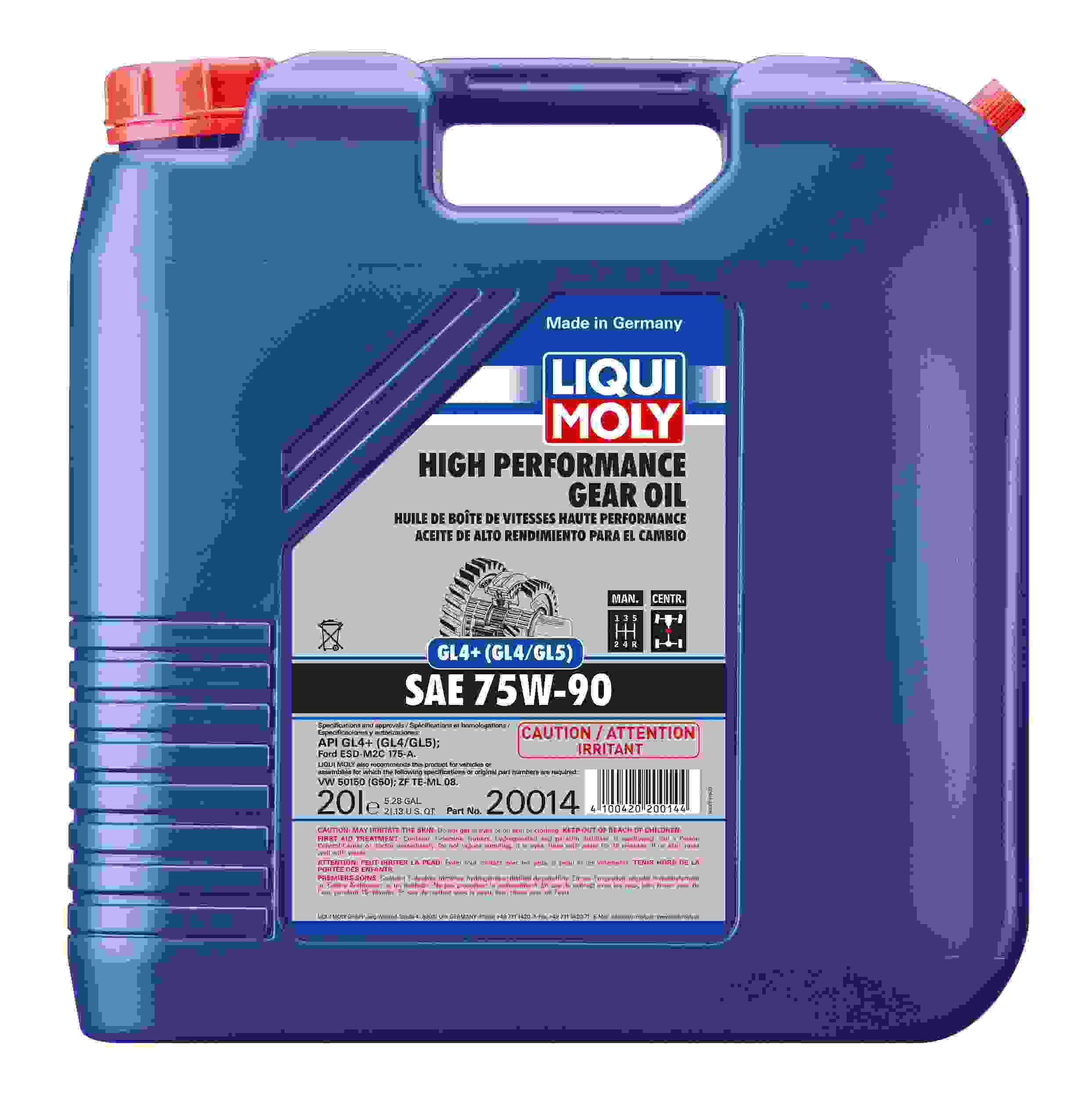Liqui Moly 20014 High Performance Gear Oil (GL4+) SAE 75W-90