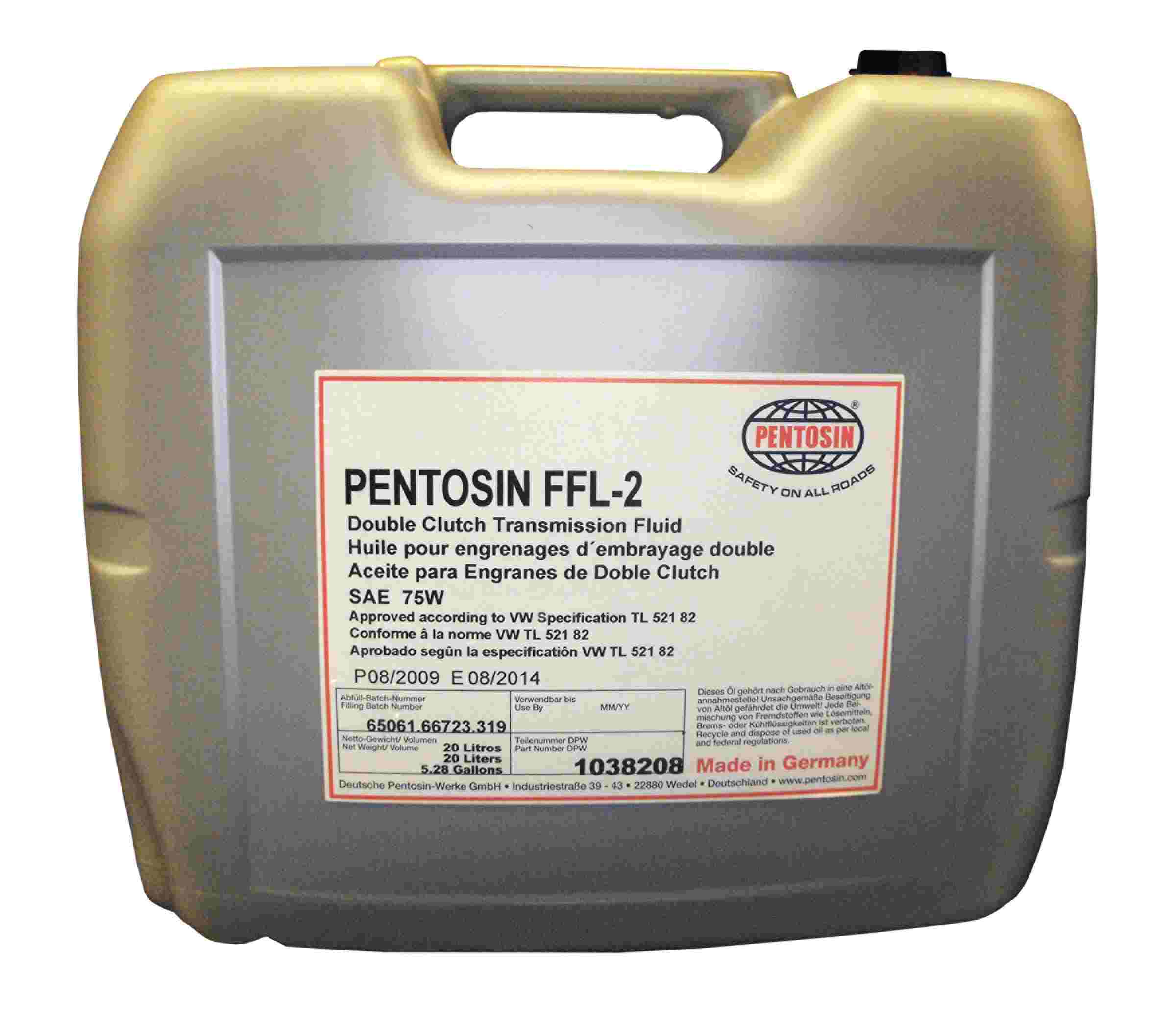 Pentosin 1038208 (Dual Clutch Trans Fluid) Pentosin FFL2 Double Clutch Transmission Fluid formulated for AVW DSG trans