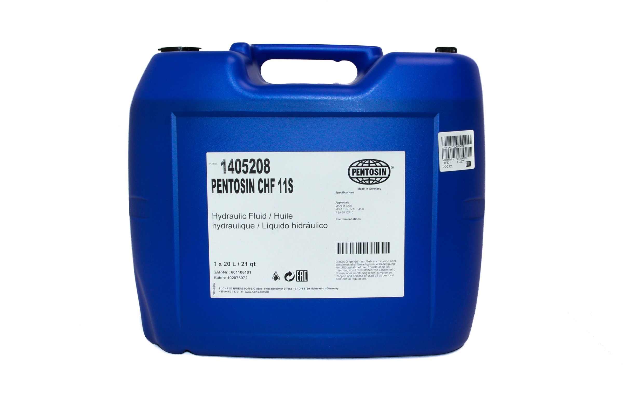 Pentosin 1405208 (Power Steering Fluid) Pentosin CHF 11S Hydraulic Fluid. Compatible with CHF 202.